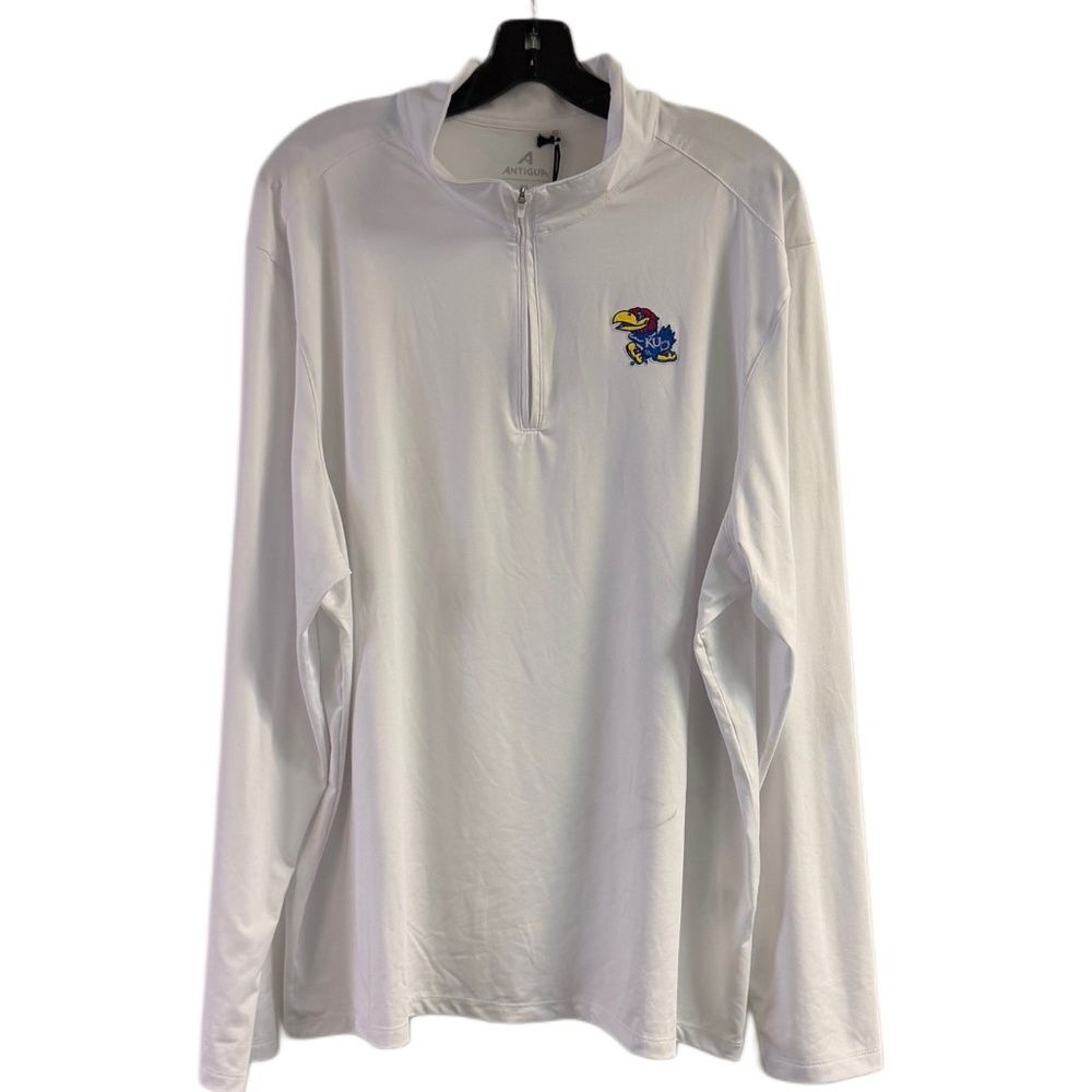 NWT Antigua Kansas Jayhawks Mock Neck Quarter Zip Shirt Size XL